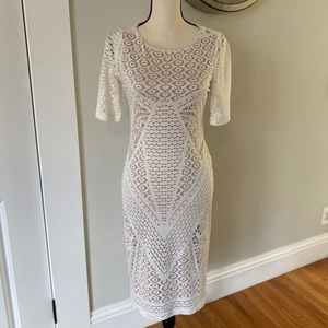 Bar III White laser cut dress